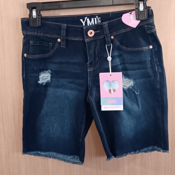 YMI Girl (8) Girls Distressed Midi‎ Short - Picture 1 of 3